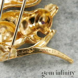 Hermès, gold and ruby squirrel brooch