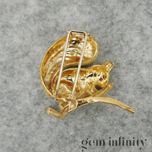 Upload image to gallery, Hermès, gold and ruby squirrel brooch

