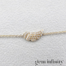 Upload image to gallery, Gold and diamond angel wing bracelet
