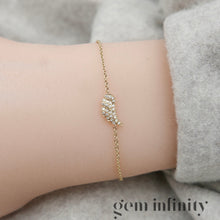 Upload image to gallery, Gold and diamond angel wing bracelet
