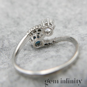 Bague ‘toi & moi’ or gris, saphir et diamants
