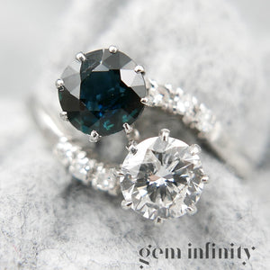 Bague ‘toi & moi’ or gris, saphir et diamants