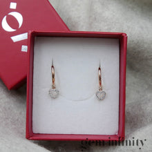 Upload image to gallery, Yellow and white gold diamond heart hoop earrings
