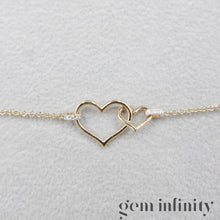 Charger l&#39;image dans la galerie, Bracelet or cœurs et diamants
