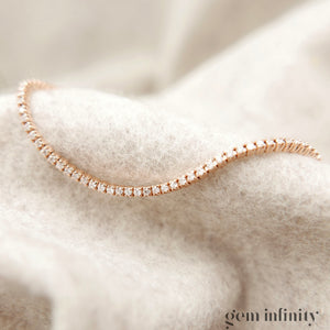 Bracelet rivière or rose et diamants