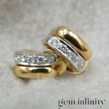 Upload image to gallery, Pomellato, pair of yellow and white gold earrings set with diamonds
