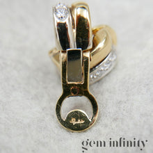 Upload image to gallery, Pomellato, pair of yellow and white gold earrings set with diamonds
