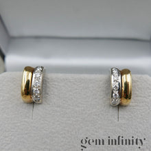 Upload image to gallery, Pomellato, pair of yellow and white gold earrings set with diamonds
