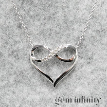 Upload image to gallery, White gold &#39;infinite love&#39; necklace set with diamonds
