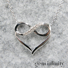 Upload image to gallery, White gold &#39;infinite love&#39; necklace set with diamonds
