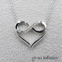 Upload image to gallery, White gold &#39;infinite love&#39; necklace set with diamonds

