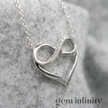 Upload image to gallery, White gold &#39;infinite love&#39; necklace set with diamonds
