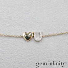 Upload image to gallery,  Gold and diamonds Love bracelet
