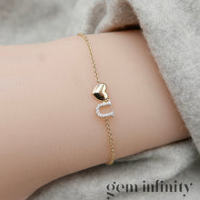 Upload image to gallery,  Gold and diamonds Love bracelet

