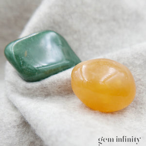 SELF CONFIDENCE BOX, Orange Calcite & Quartz prase