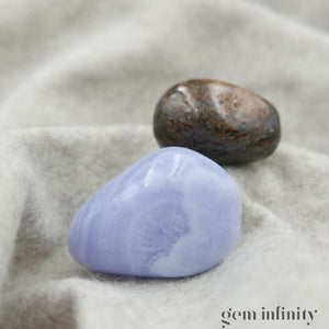 RELAXATION BOX, Peace & Calm Box, Blue Chalcedony, Bronzite