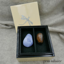 Upload image to gallery, RELAXATION BOX, Peace &amp; Calm Box, Blue Chalcedony, Bronzite
