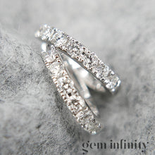 Upload image to gallery, Pair of white gold and diamonds créole earrings
