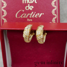 Upload image to gallery, Cartier, pink, white, yellow gold and diamond earrings

