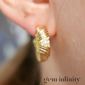 Cartier, pink, white, yellow gold and diamond earrings