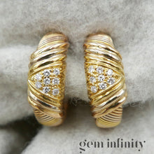 Upload image to gallery, Cartier, pink, white, yellow gold and diamond earrings
