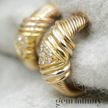 Upload image to gallery, Cartier, pink, white, yellow gold and diamond earrings
