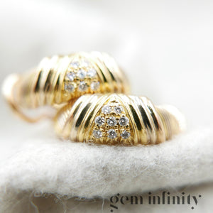 Cartier, pink, white, yellow gold and diamond earrings