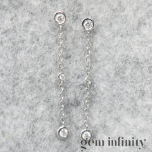 Upload image to gallery, White gold diamond earrings

