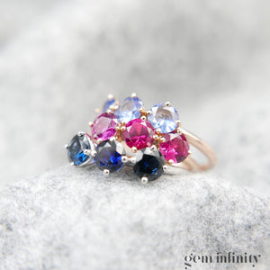 Pink gold and sapphire ring