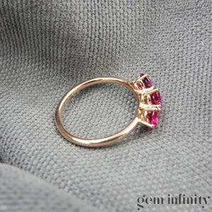 Pink gold and ruby ring