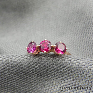 Pink gold and ruby ring
