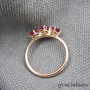 Pink gold and ruby ring