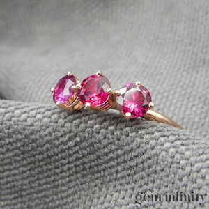Pink gold and ruby ring