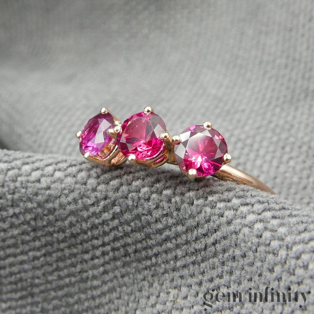Pink gold and ruby ring