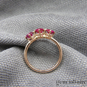 Pink gold and ruby ring