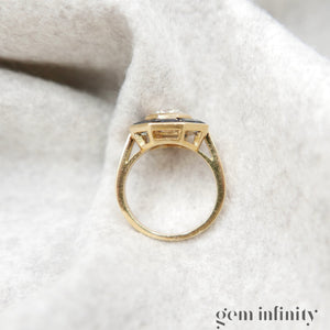 Bague ballerine or, diamant et saphirs
