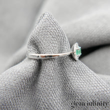 Upload image to gallery, White gold emerald and diamond ring
