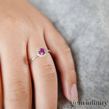 Upload image to gallery, Ruby white gold and diamond ring
