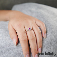Upload image to gallery, Ruby white gold and diamond ring
