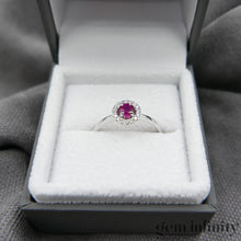Upload image to gallery, Ruby white gold and diamond ring
