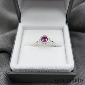 Ruby white gold and diamond ring