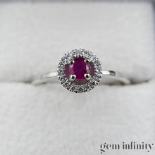 Upload image to gallery, Ruby white gold and diamond ring
