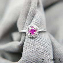 Upload image to gallery, Ruby white gold and diamond ring
