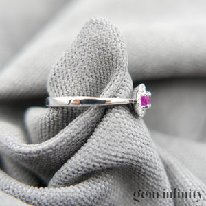 Ruby white gold and diamond ring