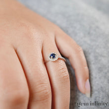 Upload image to gallery, White gold sapphire and diamond ring
