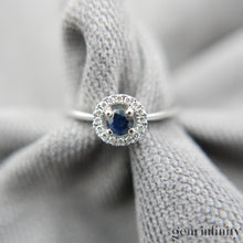 Upload image to gallery, White gold sapphire and diamond ring
