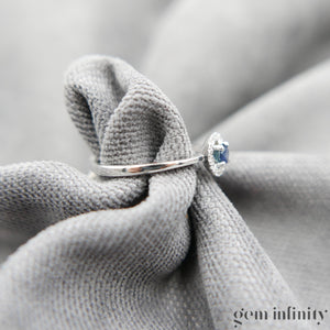 White gold sapphire and diamond ring