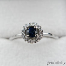 Upload image to gallery, White gold sapphire and diamond ring
