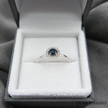 Upload image to gallery, White gold sapphire and diamond ring

