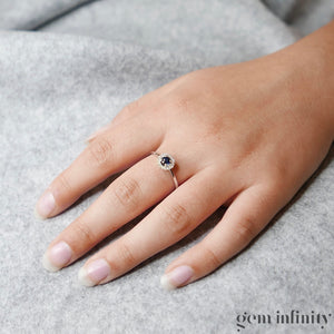 White gold sapphire and diamond ring